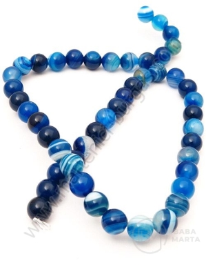 Mărgele de agate blue cu dungi 8mm ~48 pieces 351304