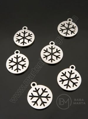 Pandantiv fulg de snava OȚEL 14x12x1mm 1 pachet 1 bucată 305647