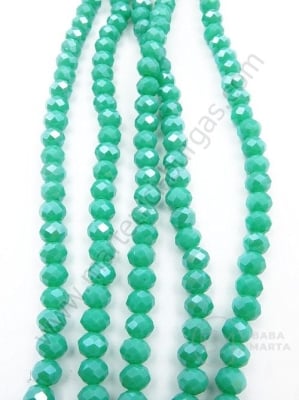 Șir de cristale 6x5mm curcubeu verde dens 40cm ~87 buc 342523