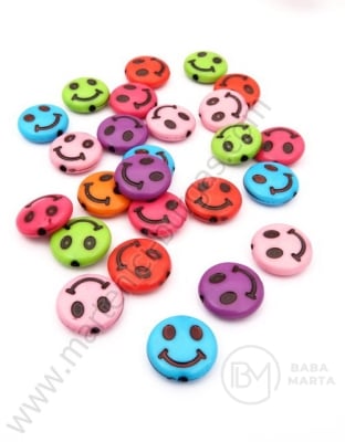 Monedă smile 14x4mm colorată 1 pachet 40g ~67 buc 312087