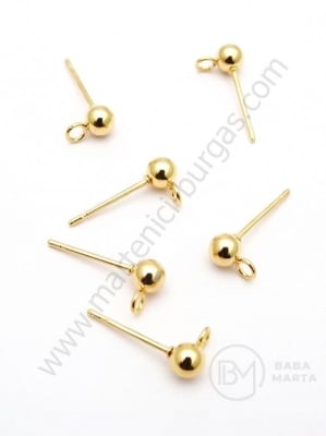 Închizatore cercei 15x7x4mm OȚEL (304) placat cu aur 4 buc 305767