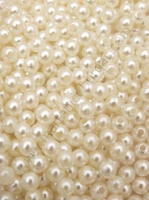 Perlă ecru 4mm gaură 1mm 1 pachet 40g ~1400 buc 312568