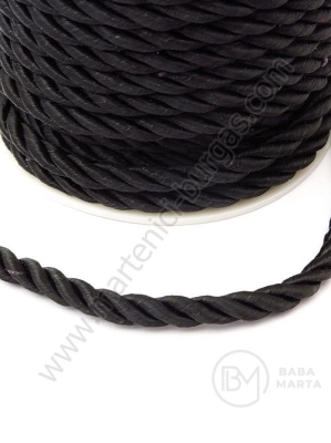 Sfoară de polyester rasucită 5mm neagra 1 metru 441219