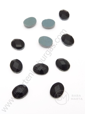 Sticlă ovală 8x10mm neagră pentru lipici hote 1 pachet 20 buc 151405