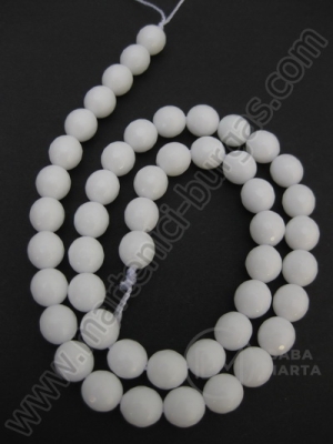 Bilă fațetă albă de agate 8mm ~48 pieces 1buc. 353008