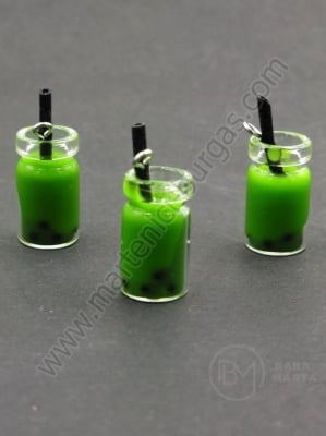 Pandantiv borcan de sticla 18x10mm cu smoothie de fructe 1 pachet 2 bucati 335513