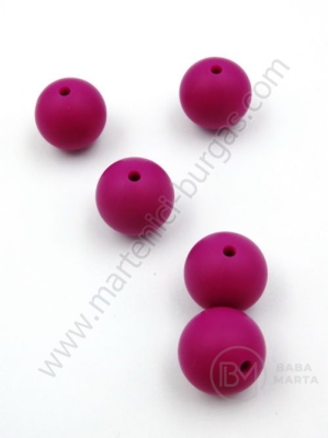 Bilă de mărgele din silicon 15mm gaură 2mm 1 paquet 5 buc 317058