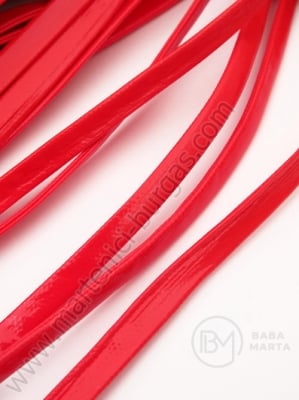 Piele roșie artificială 6x2mm lucioasă față-verso 5 metri 421163