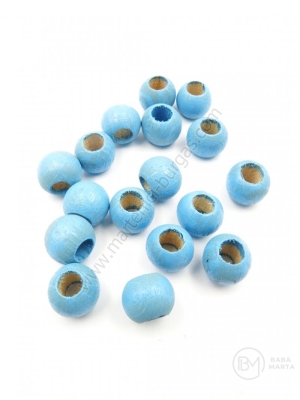 Bilă de lemn 9x11mm gaură albastră ~5mm 1 paquet 40g ~125buc 321330