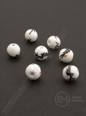 Bilă de porțelan 8mm vopsită gaură 2mm 1 buc 335209