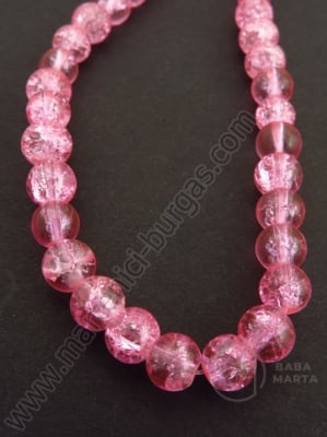 Bilă de vitola 4mm roz craquelat 80cm ~200 buc 1 buc 343346