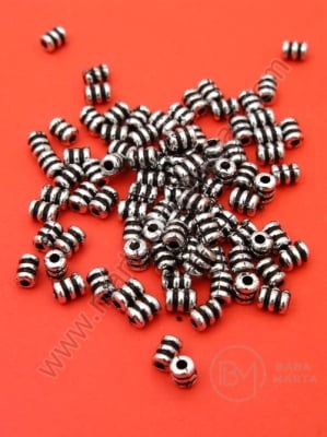 Cilindru metalizat 4x3mm gaură 1mm 1 pachet 40g ~2150 bucăți 318516