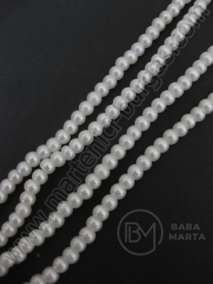 Mărgele de sticlă albă, 4 mm. ~80cm ~216 bucăți 341082