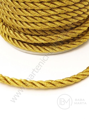 Sfoară de polyester rasucită aurie 5mm 1 metru 441291