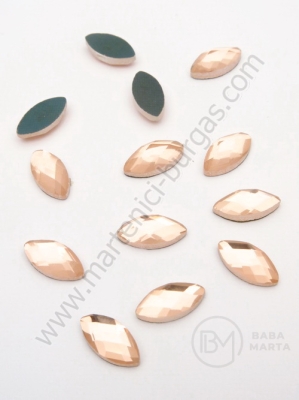Piatră de sticlă 6x12mm color peachicii pentru lipici hot 1 pachet 20 buc 151425