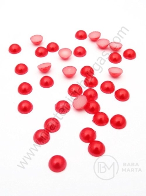 Perlă Emisferă roșie 6x3mm 1 pachet 100 bucăți 151727