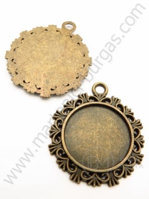 Bază metalică pentru pendantiv 34x29mm bronz antique NF 1 buc 308458