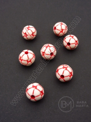 Minge de fotbal 12mm roșie cu alb 1 pachet 40g ~40 buc 312195