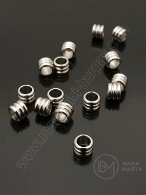 Mărgele 6x4mm OȚEL (304) gaură 4mm 1 pachet 10 buc 307912