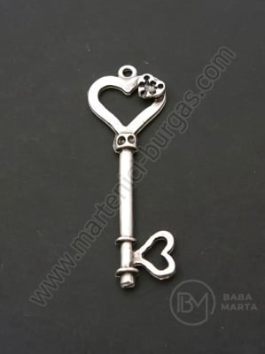 Pandantiv metalic 42x14mm culoare argintie gaură 1.5mm 1 pachet 5 buc 306397