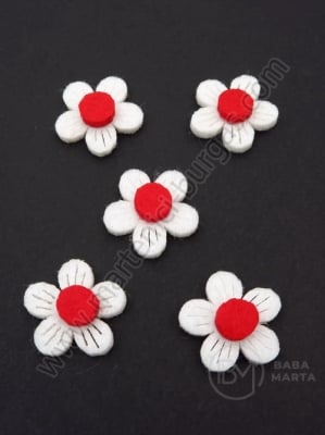 Flori din fetru alb 22mm 1 pachet 10 bucati 181719