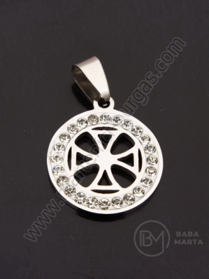 Pandantiv oțel cu cristal 20mm 1 buc 307416