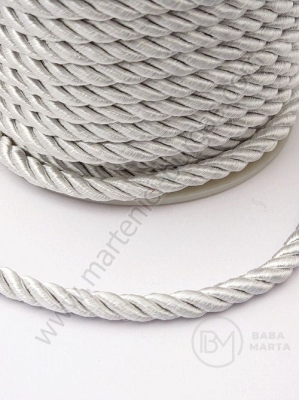 Sfoară de polyester rasucită 5mm alb fumuriu 1 metru 441220