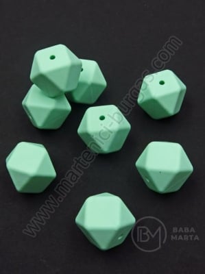 Mărgele silicon poligon 17x17mm albastru 1 pachet 2 buc 317015
