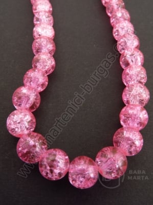 Bilă de vitola 8mm roz craquelat 80cm ~105 buc 1 buc 343183