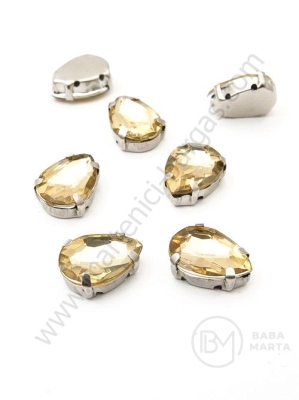 Pietrică acrilică 10x14mm aurie în coș metalic 1 pachet 10 buc 151503
