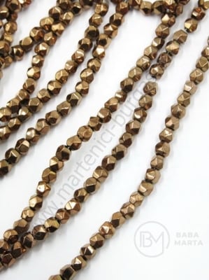 Poligon de hematit 2,5~3mm gaură 0,8mm ~40cm ~145buc 1buc 353219