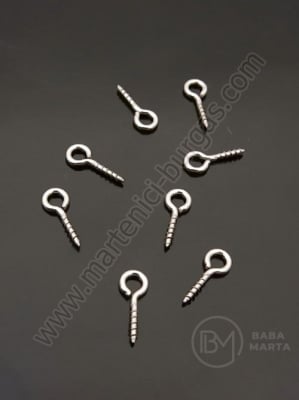 Vârf șurub OȚEL 10x4x1mm color argintie gaură 2mm 1 pachet 20 buc 307681