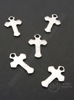 Pandantiv cruce OȚEL 15x10x1mm 1 pachet 10 buc 307673