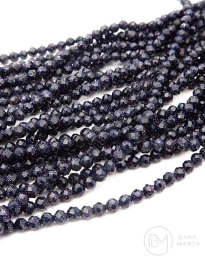 Albastru de piatra solară ~ bilă fațetă de 3 mm ~ 125 pieces 352667