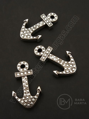 Pandantiv ancoră metalică 27x16mm culoare argintie 1 pachet 5 buc 306413