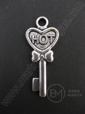 Cheie pandantiv metalică 12x29mm. 1 buc. 9636
