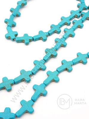 Cruce turcoaz 16x12x4mm gaură albastră 1.5mm ~24buc 1buc 352300