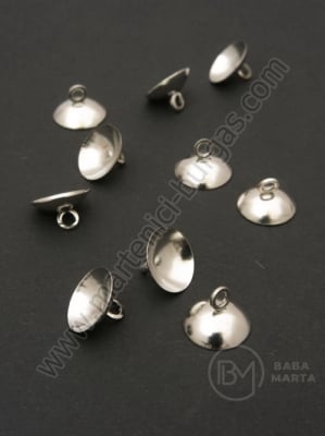Pandantiv metalic pălărie 6x10mm culoare argintie 1 pachet 10 buc 301869