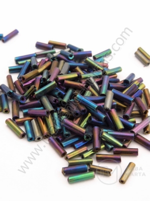 Mărgele de sticlă iris albastru 6x2mm 50g 331013