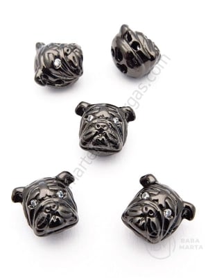 Mărgele Bulldog 11.5x13.5x11mm cu zirconii forjat 1 bucată 305342