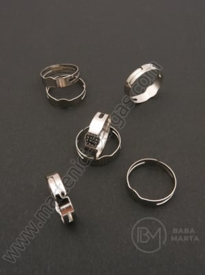 Bază metalică pentru inel 16x5.5mm argintiu 1 pachet 20 buc 301787