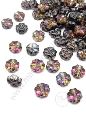 Cristal Clover 8x8.5x4mm imitație Swarovski efect AB gaură 0.8mm 1 pachet 10 bucăți 335573