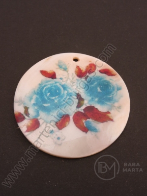 Pandantiv din sidef 50x2mm gaură pictată 2mm 1 buc 355083