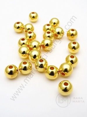Mărgele SSV 10mm aurii, gaură 1.8mm, 1 pachet ~40 buc 318685