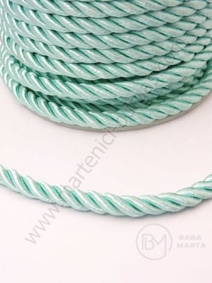 Sfoară de poliester rasucită 5mm turcoaz deschis 1 metru 441299