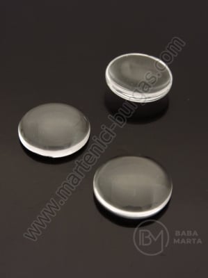 Caboșon rotund din glass 18x5mm transparent, pachet de 10 buc. 191006