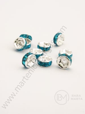 Șaibă 6x3mm cristale albastre albe calitate 1 10 buc 301183