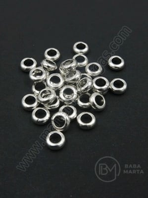 Margini metalice 7x3mm, culoare argintie, gaură 4mm, 1 pachet, 20 buc., 306574