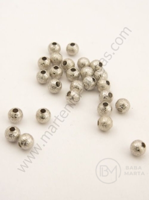 Mărgele sferă 4mm alamă color alb 1 pachet 50 buc 306848