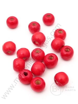 Bilă de lemn 10x9mm red 1 pachet 40g ~120 buc 321122